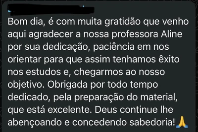 Captura de tela de depoimento real de aluno aprovado pelo Método Elite