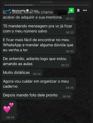 Captura de tela de depoimento real de aluno aprovado pelo Método Elite